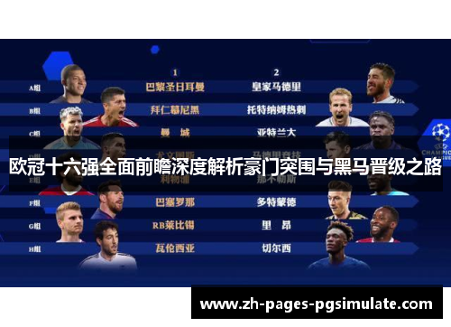 欧冠十六强全面前瞻深度解析豪门突围与黑马晋级之路